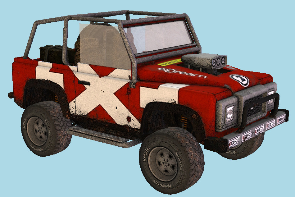 Fireburst - Offroader Car Fire-Jump 3d model