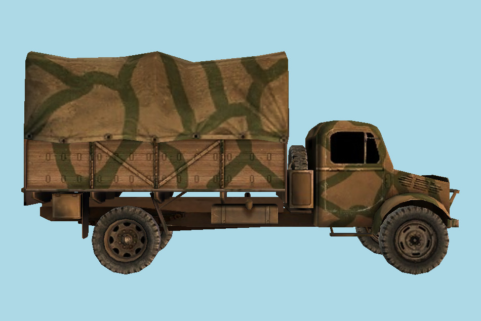 Bedford Military Truck 3d model