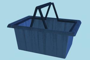 Hand Basket hand-basket, basket, super-market, market, shopping, lowpoly