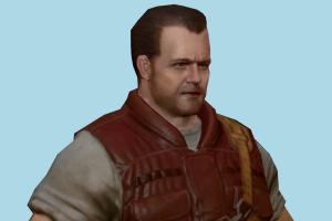 Barry Resident-Evil, RE, resident, evil, man, male, people, human, xna, characters, rigged