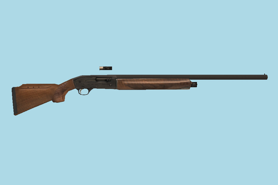 Shotgun with Bullet 3d model