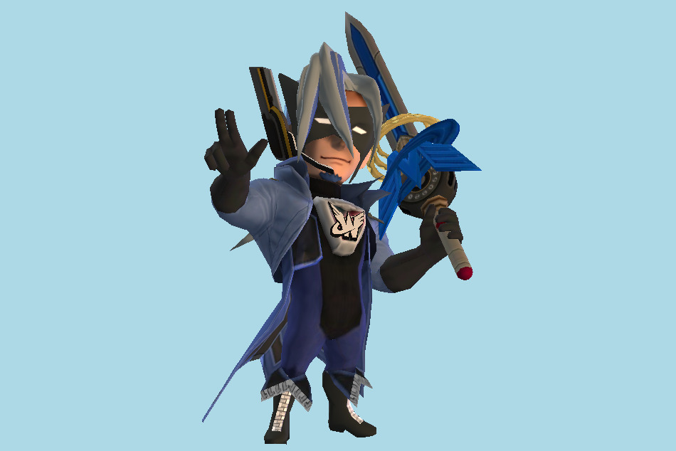 U Super Smash Bros. for Wii U Wonder Blue Trophy 3d model