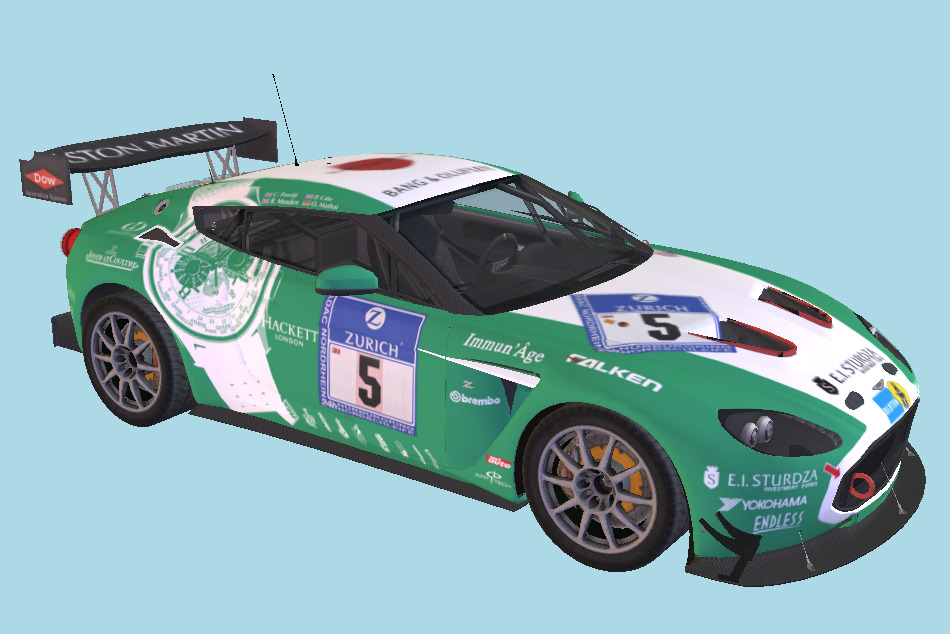 Aston Martin V12 Zagato Race Car 2011 3d model