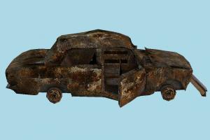 Car Scrap scrap, wrecked, broken, destroyed, damaged, car, vehicle, truck, carriage, old