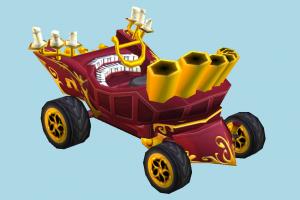 CTR Car CTR, crash-team-racing, car, cars, vehicle, truck, carriage, transport, cartoon, toony