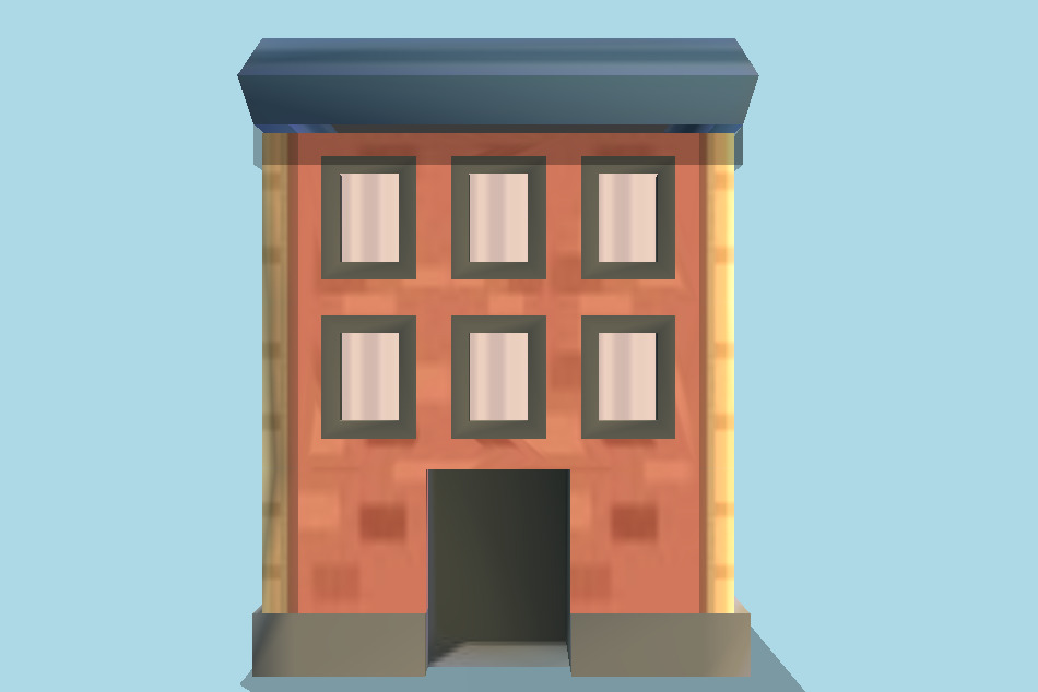 Pokémon Diamond / Pearl Jubilife City Buildings 3d model