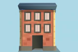 Building house, home, building, city, build, apartment, flat, residence, domicile, structure, lowpoly