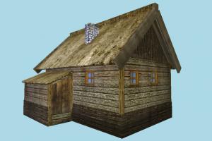 Old Hut hut, cottage, shanty, shack, cabin, small, house, home, farm, country, lowpoly