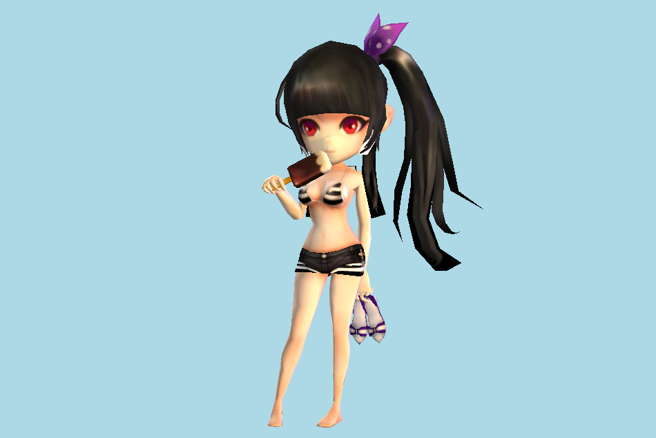 Summoners War Beach Girl Epikion Priest 3d model