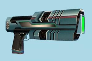 Ray Gun handgun, pistol, weapon, gun, firearm, arm, cartoon, lowpoly