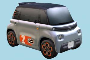 Citroen Car citroen, car, vehicle, french, european, urban, 2020, electric, lowpoly, technology, carriage, transport
