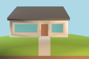 House Low-poly house, home, building, build, apartment, flat, residence, domicile, structure, lowpoly