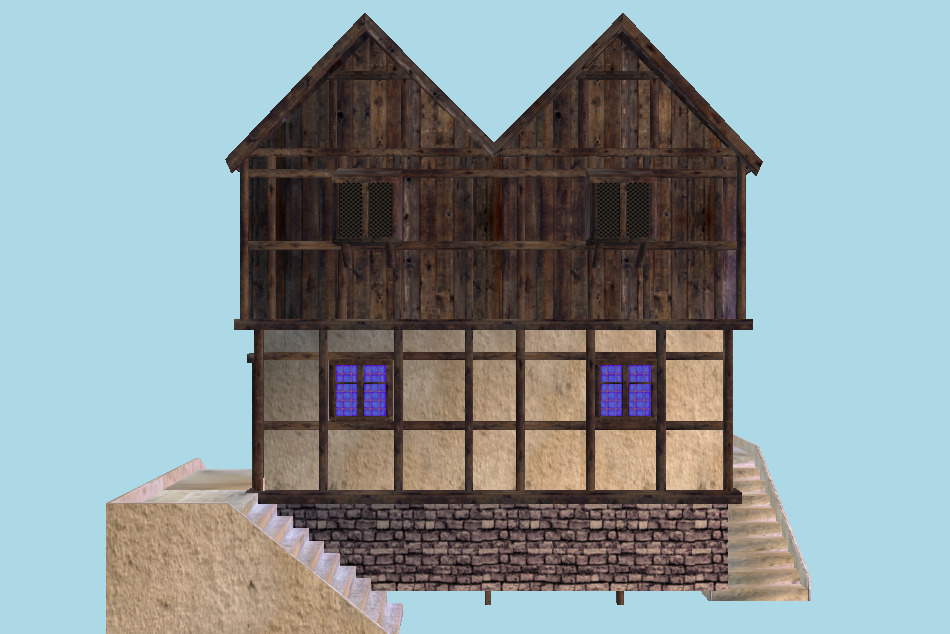 Modular Medieval House 3d model