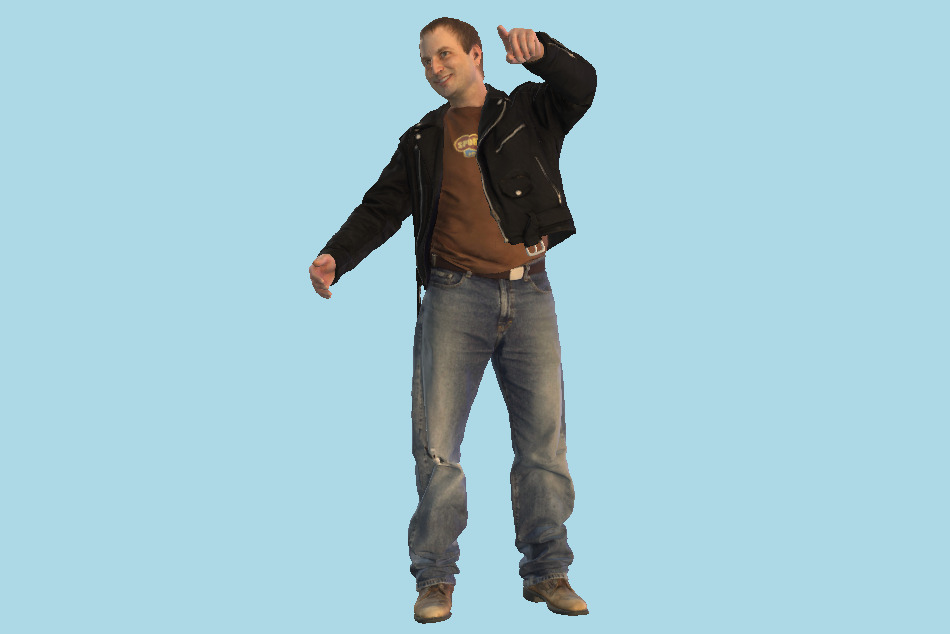 Casual Man Punk Rocker Voy Couple Pointing 3d model