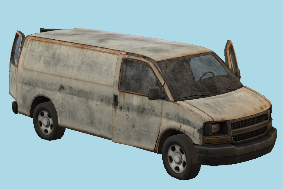 Vandalized Van 3d model