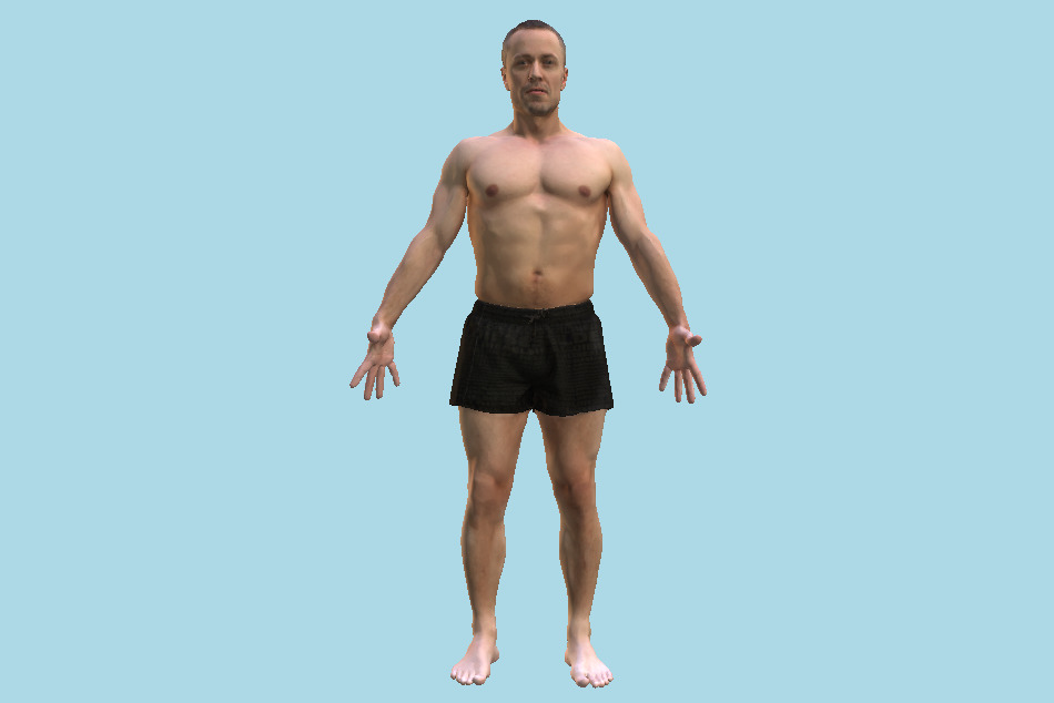Beach Man Body Builder 3d model