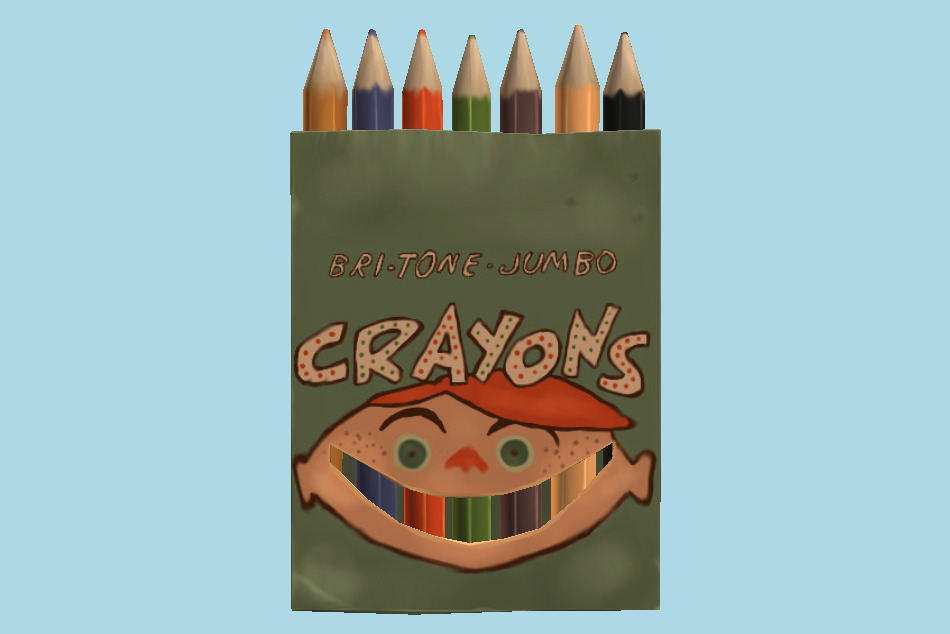 Colors Pencils Box 3d model