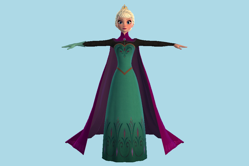 Kingdom Hearts 3 - KH3 Elsa Coronation Girl 3d model