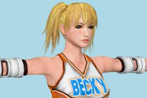Becky Rumble-Roses, RRXX, toony, female, woman, people, human, xna, characters, rigged
