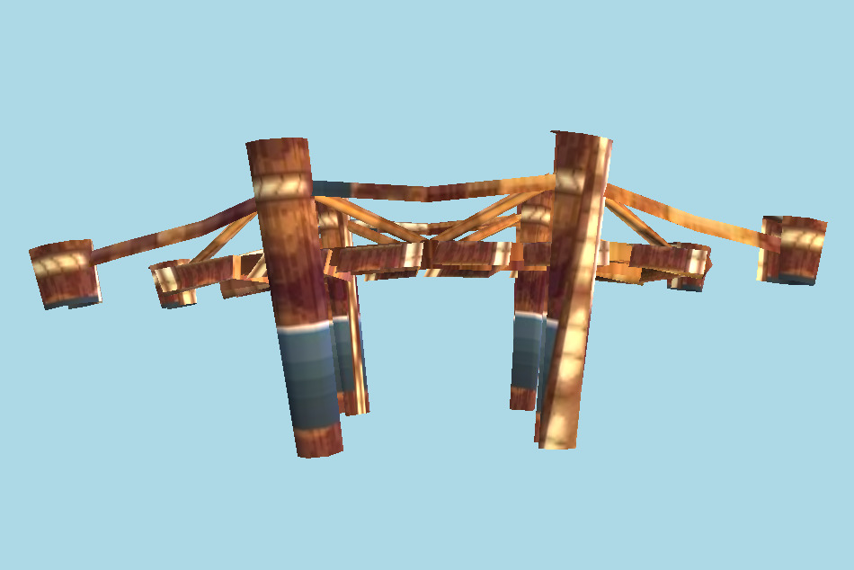 Animal Crossing: New Leaf Suspension Bridge 3d model