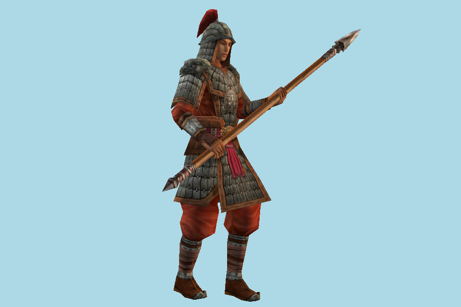 Chinese Ancient Soldier Spearmen 3d model