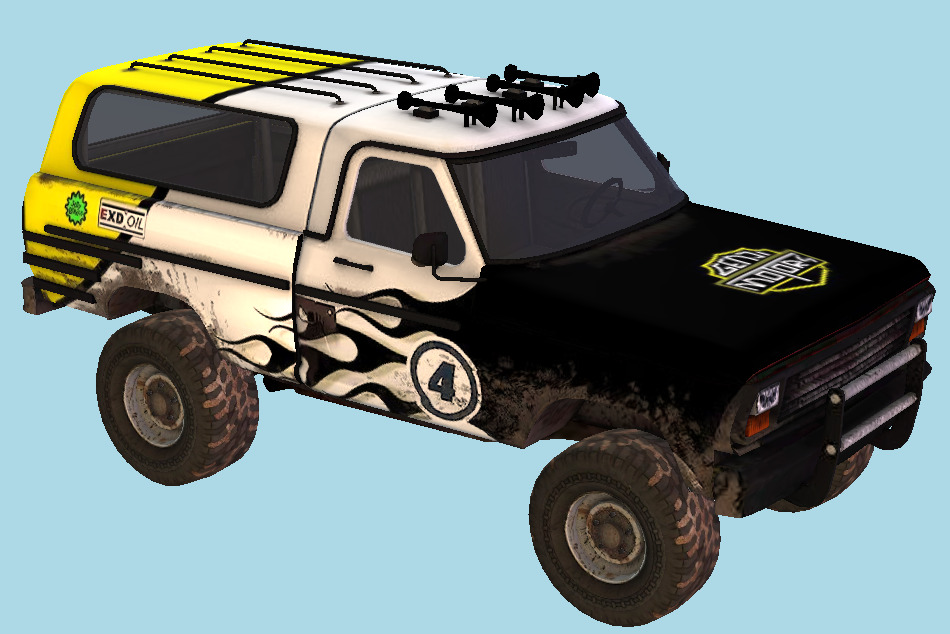 Fireburst - Offorad Hummer Car 3d model