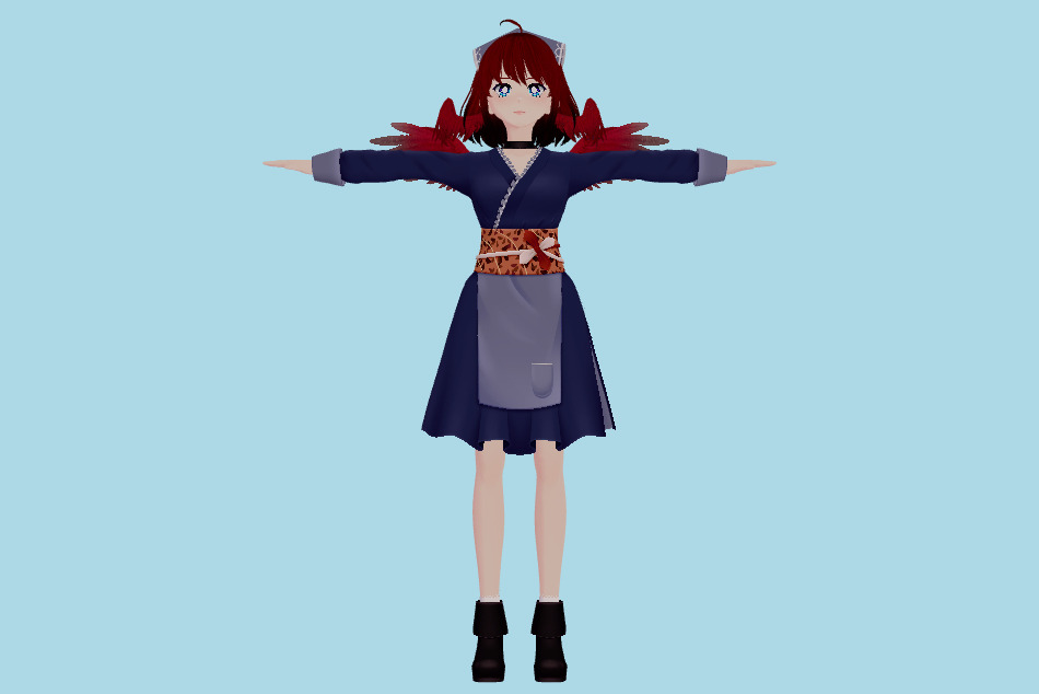 Melodic Noodles Girl VRM 3d model