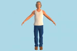 Toony Man man, male, cartoon, toony, poly, art, people, human, person, character, lowpoly