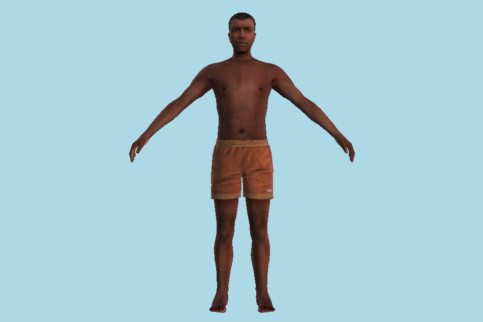 Black Man in Boxer Briefs 3d model