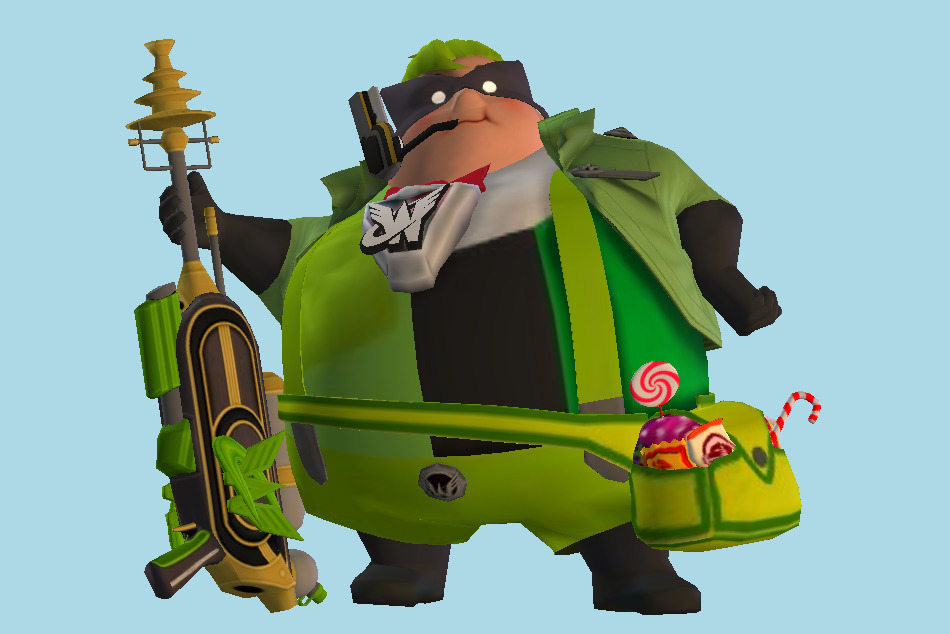 U Super Smash Bros. for Wii U Wonder Green Trophy 3d model