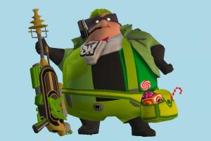 U Wonder Green u-wonder, fat, boy, man, child, character, cartoon