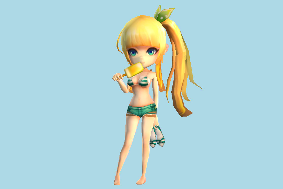 Summoners War Beach Girl Epikion Priest 3d model