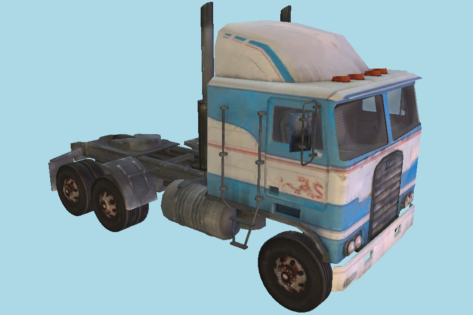 1984 Kenworth K 100 Mark Commercial Trailer Truck 3d model