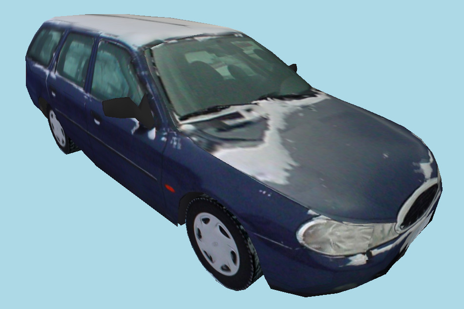 Snowy Car Low-poly 3d model