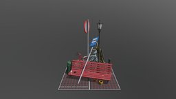 Prop Scene dae, props, bachelor, howest, digitalartsandentertainment, low-poly