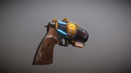 Scifi Gun retopology, uvlayout, substance-painter-2, 3d-coat, low-poly, photoshop, scan, zbrush, gun, 3dmax