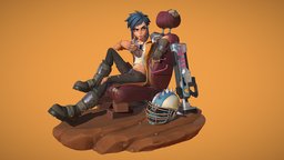 REY #1 sculpt, toon, wasteland, yellow, rey, artstation, artstationchallenge, beyondhuman, girl, art, helmet, female, zbrush, animation, stylized, gun