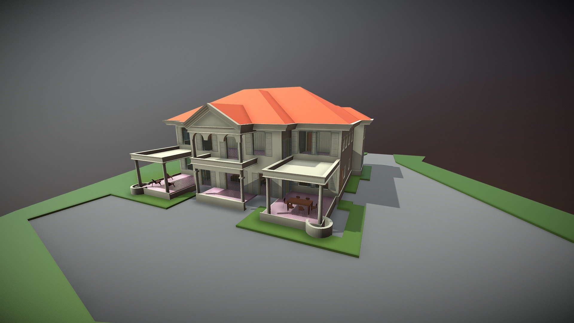 A simple luxurious mansion 3d model