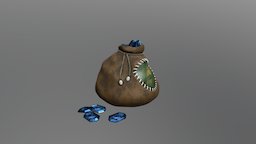 Legend of Zelda legend, money, rupee, purse, pouch, substancecoin, substancepainter, zelda