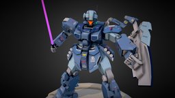 GUNDAM 1/100 RGM-96X xnormal, modello, modello3d, maya, low-poly, photoshop, gundam, gundam-3d