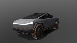 Tesla CyberTruck (LOWPOLY) tesla, low-poly, vehicle, gameasset, tesla-cybertruck