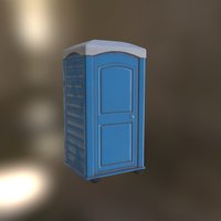 Toilet cabin toilet, lowpoly