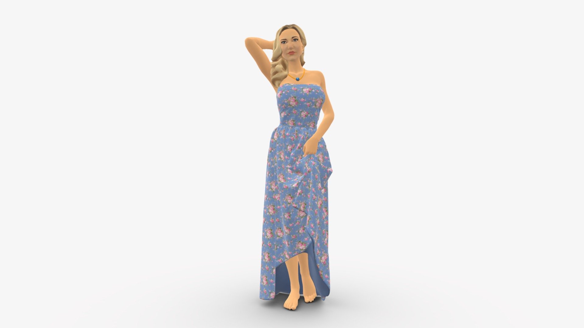 We provide unique 3d scanned models with realistic proportions for closeup and medium-distance views in artworks, paintings and classes. As well as architectural visualization projects.

Main features:




high-end realistic 3d scanned model;

realistic proportions;

highest quality;

low price;

saves you time for more time in landscaping and interiors visualization.

FEATURES 




3d scanned model 

Extremely clean

Edge Loops based

smoothable

symmetrical

professional quality UV map

high level of detail

high resolution textures

real-world scale

system unit: cm

TEXTURES 




Textural Resolution: 4096 x 4096

Color Map

The model is suitable for stereolithography 3d printing 

The model is also ready for fullcolour 3d printing - Woman In Blue Dress 0159- - Buy Royalty Free 3D model by 3DFarm 3d model