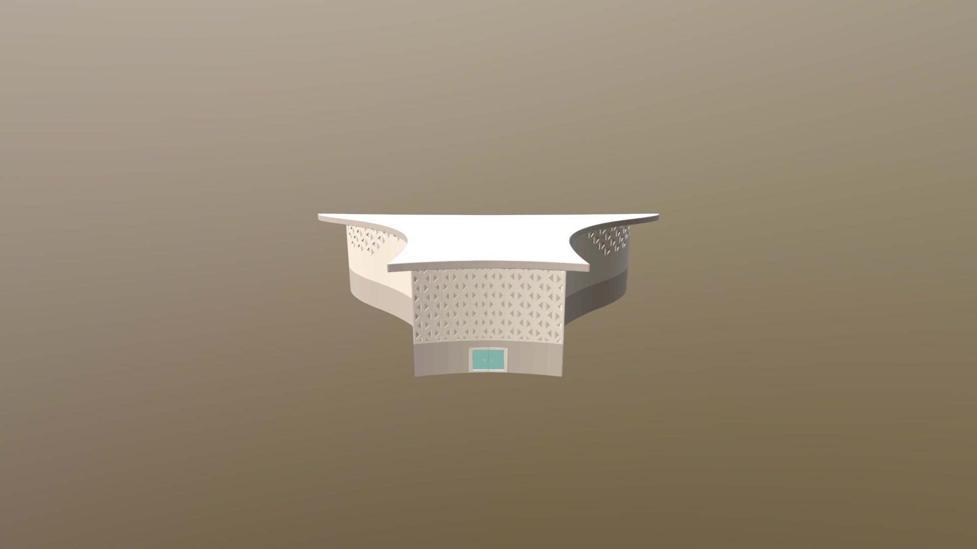 Simple render of parametric modeled building 3d model