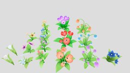 flowers_pack_4 flowers, nature, handpainted, noai
