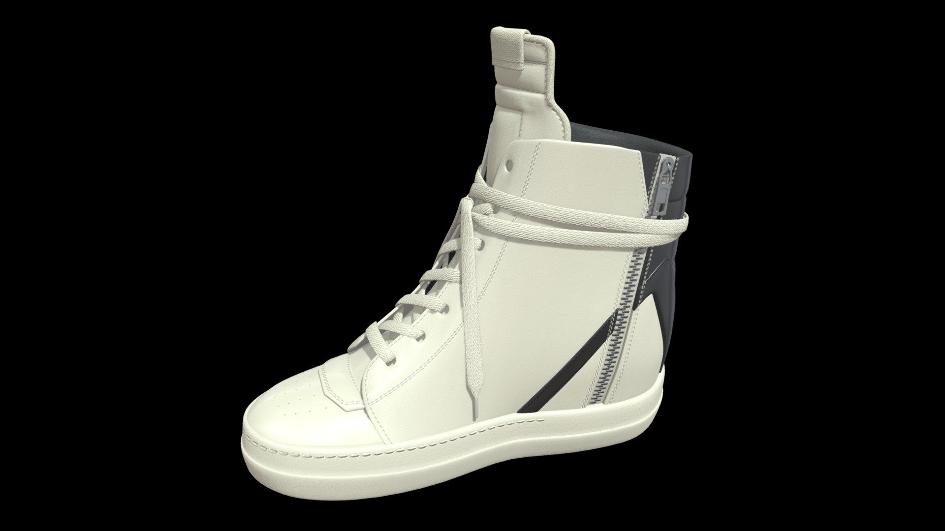 This is a lowpoly game-ready model. Model can be used in games, for characters, interior scenes or something else

Quantity of polygons is indicated for one shoe! 

Total polygons 41000. Total vertices 43000

All textures are baked. Modeled after a real mannequin leg.

Including these maps:

UV

Base color 

Ambient occlusion

Specular

Normal

All textures are in PNG 48bit – 4096х4096.

Created in 3ds Max(2023)

Including 3ds Max(2018), Fbx (2014-2015), Obj format, and all standart textures
 - Sneakers Rick Owens Geobasket Converse White - Buy Royalty Free 3D model by YanaDesVal 3d model