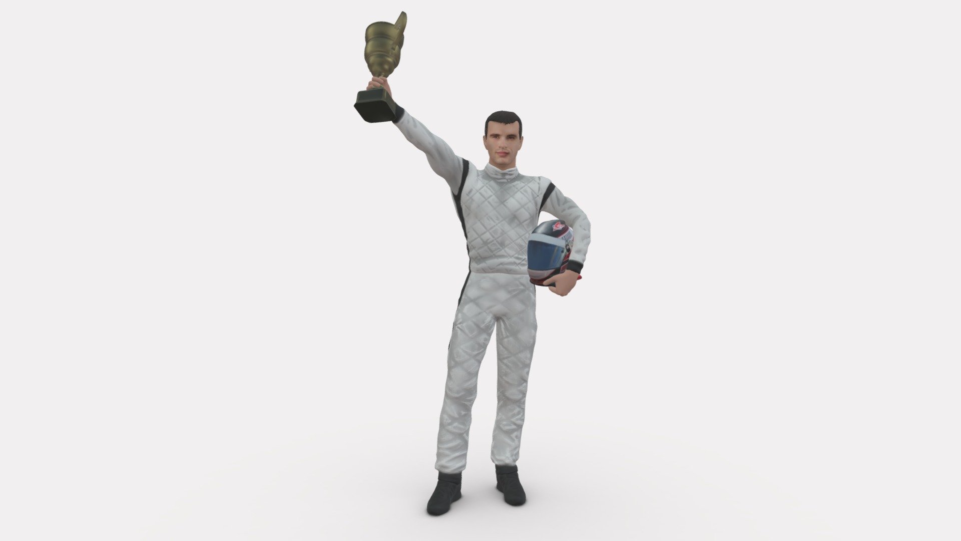 We provide unique 3d scanned models with realistic proportions for closeup and medium-distance views in artworks, paintings and classes. As well as architectural visualization projects.

Main features:




high-end realistic 3d scanned model;

realistic proportions;

highest quality;

low price;

saves you time for more time in landscaping and interiors visualization.

FEATURES 




3d scanned model 

Extremely clean

Edge Loops based

smoothable

symmetrical

professional quality UV map

high level of detail

high resolution textures

real-world scale

system unit: cm

TEXTURES 




Textural Resolution: 4096 x 4096

Color Map

The model is suitable for stereolithography 3d printing 

The model is also ready for fullcolour 3d printing - racer in white and cup 1100 - Buy Royalty Free 3D model by 3DFarm 3d model