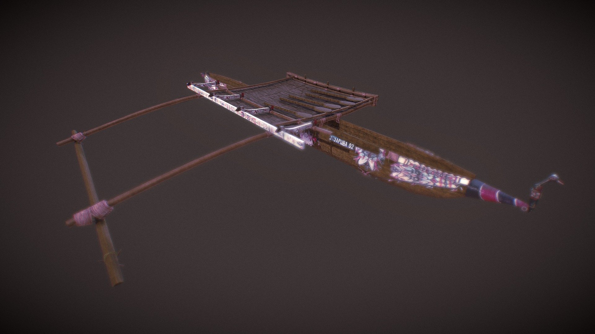Kapal tradisional Indonesia berasal dari Papua - Kapal Papua - Buy Royalty Free 3D model by KOMODOZ 3d model