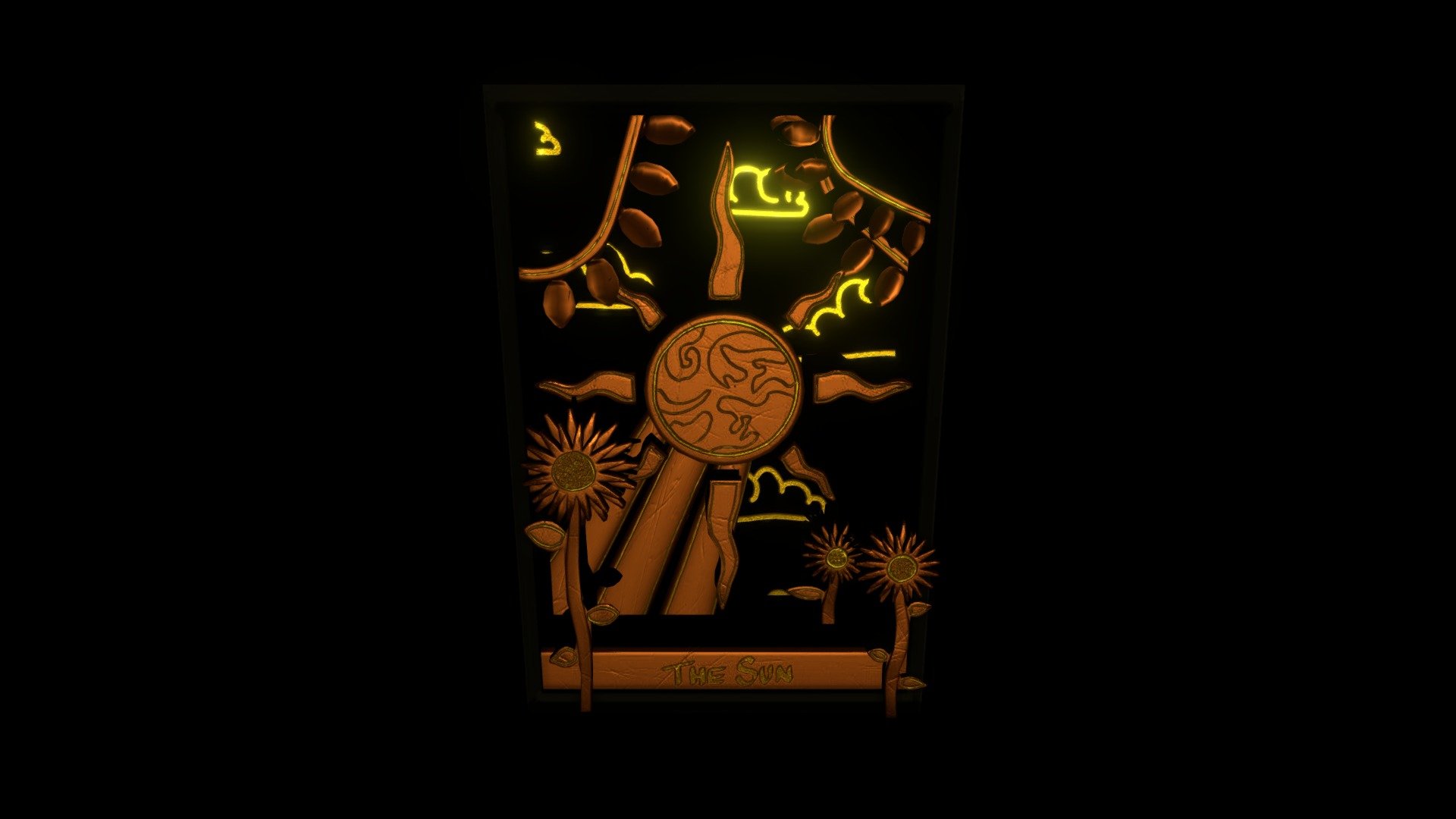 Tarot card - The Sun - 3D model by mddie (@mddie10) 3d model