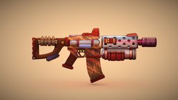 Cartoon Rifle rifle, weapon, handpainted, cartoon